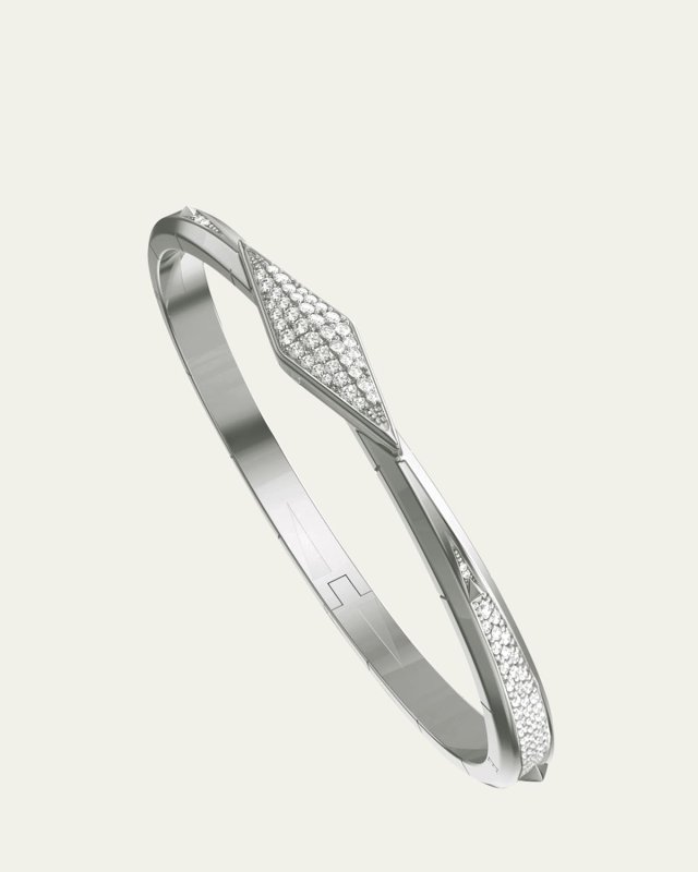 Points North Sterling Silver Pave Sapphire Cuff, Medium